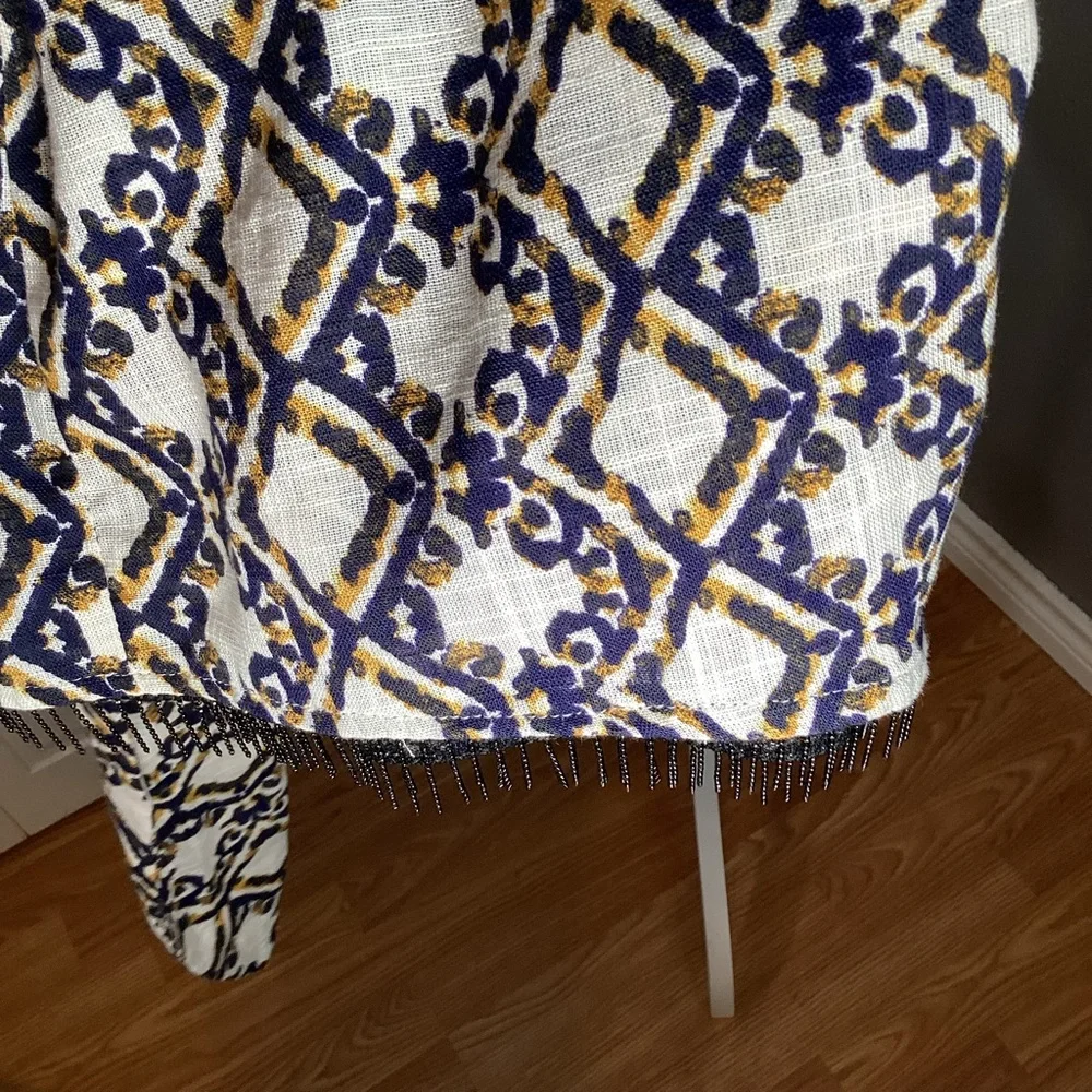 ZARA Mini Skirt Beaded Fringe Wrap Size XL - Picture 9 of 10